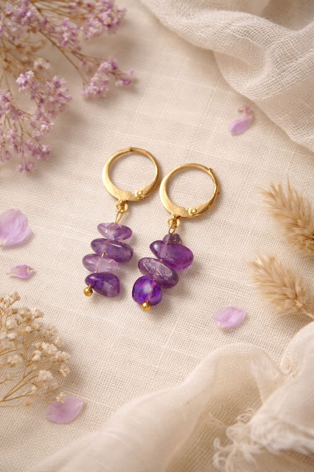 Crystal Chip Hoop Earrings