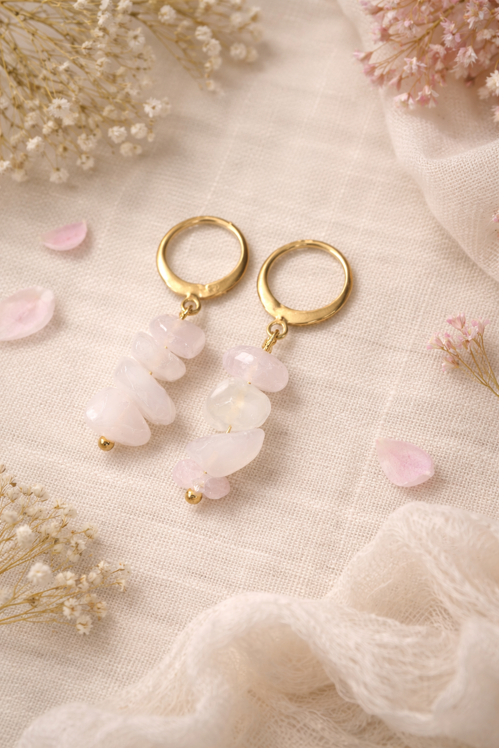 Crystal Chip Hoop Earrings