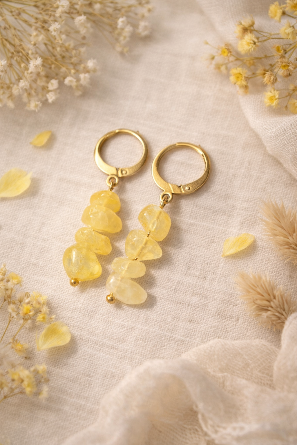 Crystal Chip Hoop Earrings