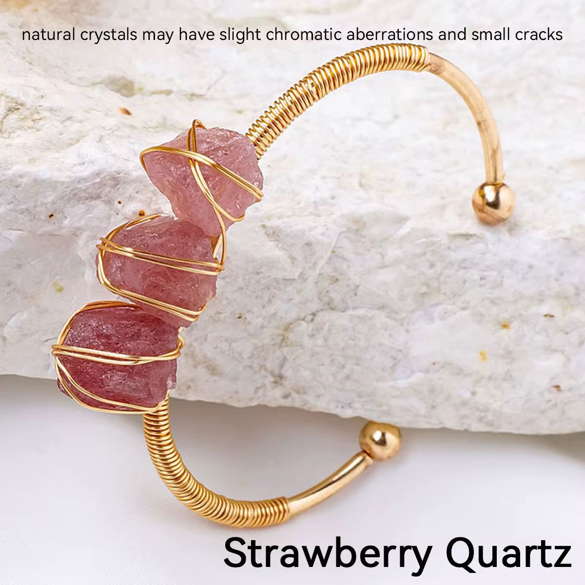 Raw Crystal Wire Wrapped Bracelet