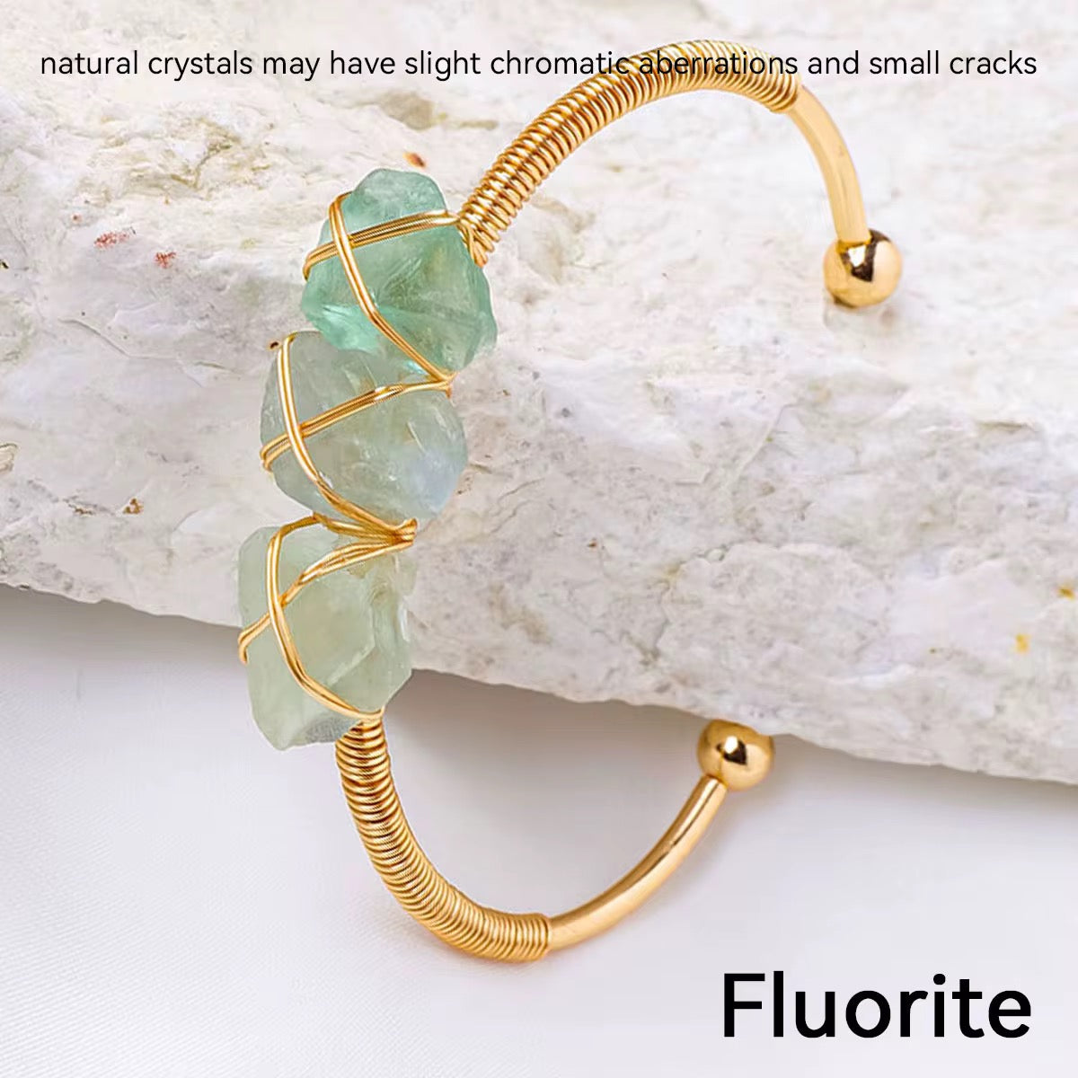 Raw Crystal Wire Wrapped Bracelet