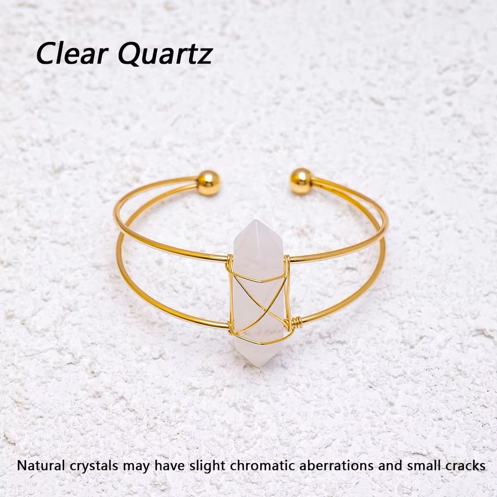 Natural Crystal Double Point Bracelet
